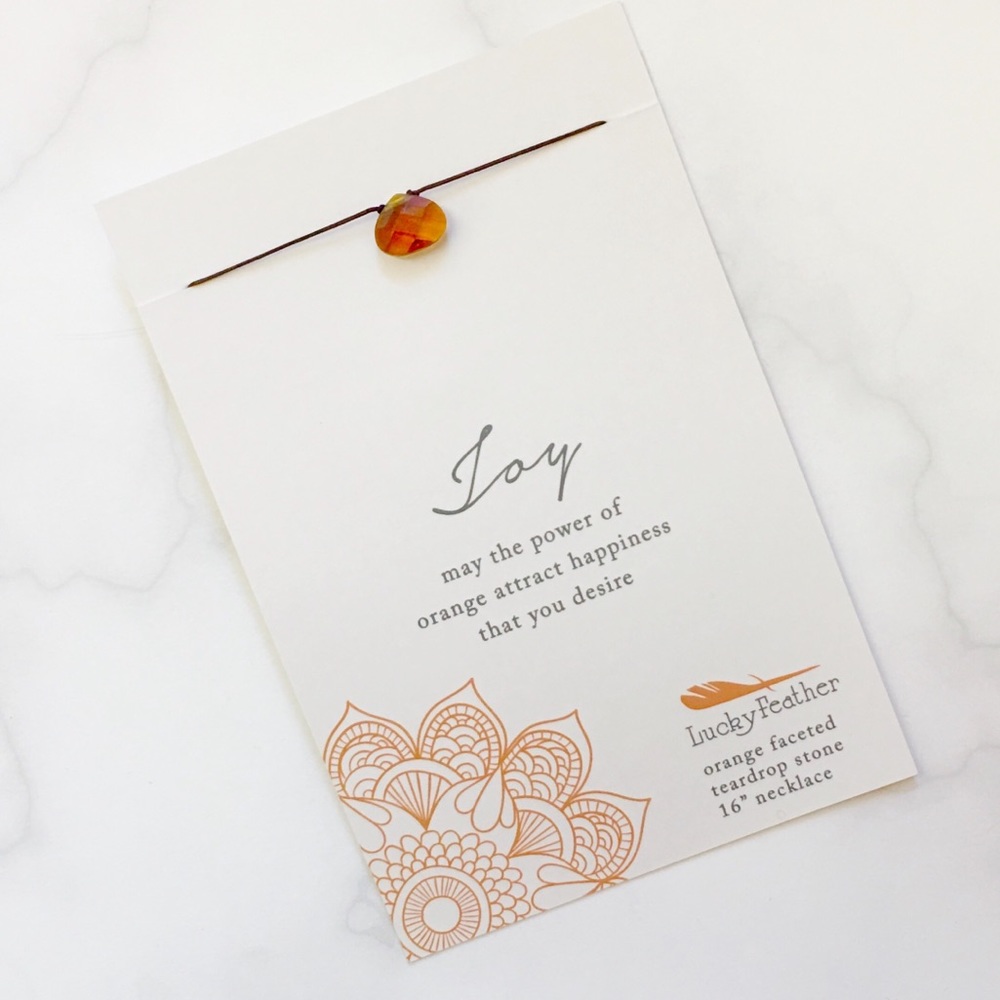Lucky Feather Orange ‘Joy’ Necklace